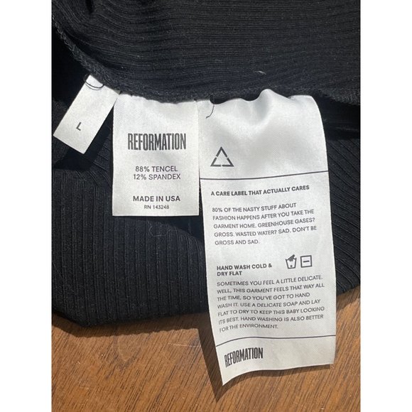 Reformation Stewart One Shoulder Tee Top in Black Large Womens Blouse - Picture 7 of 11